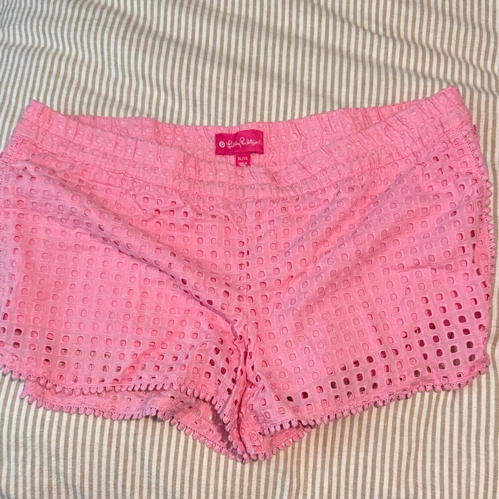 Lilly Pulitzer Pink High Waist Eyelet Shorts